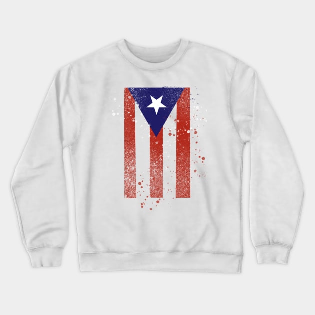 Spray Paint Puerto Rican Flag Crewneck Sweatshirt by sebs